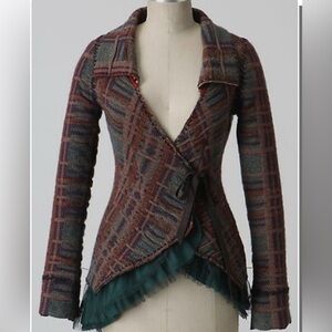 Anthropologie Sparrow Cascading Tulle Boho Victorian Steampunk Sweater Jacket